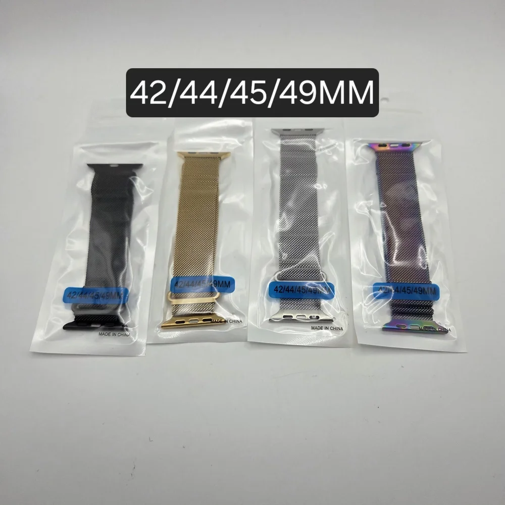 Apple Magnetic Milanese Loop Watch Bands - Black, Gold, Silver, Rainbow